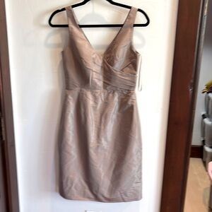 JCrew silk taupe sleeveless party dress